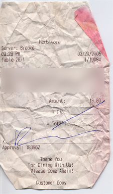 herbivore receipt