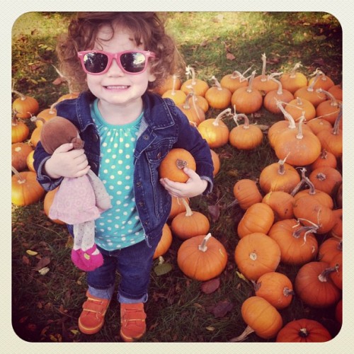 Zoe and the pumpkins